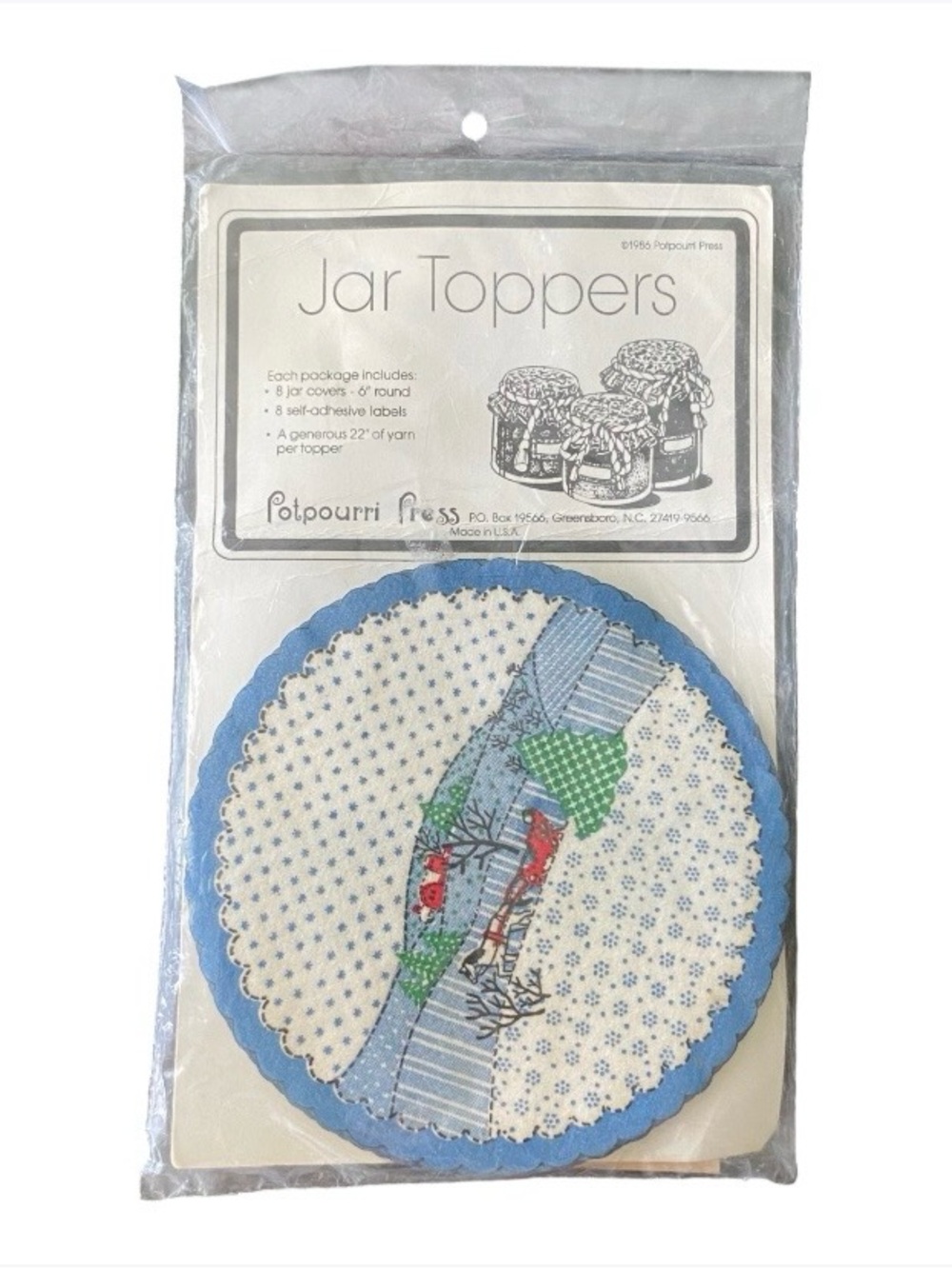Vintage Canning Jar Toppers Christmas Holiday Potpourri Press Snowy Winter 1980s
